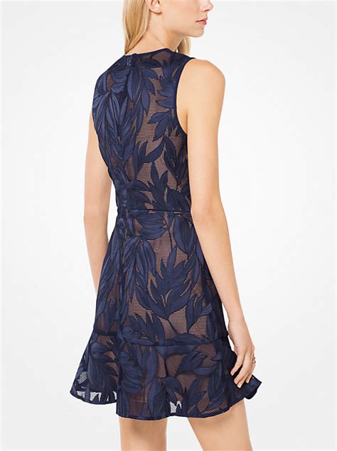 michael kors palm applique mesh dress|Palm Appliqué Mesh Dress .